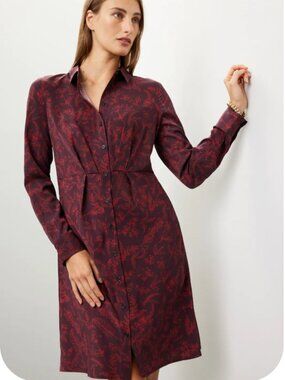 Thakoon Red Floral Shirt Dress sz 16